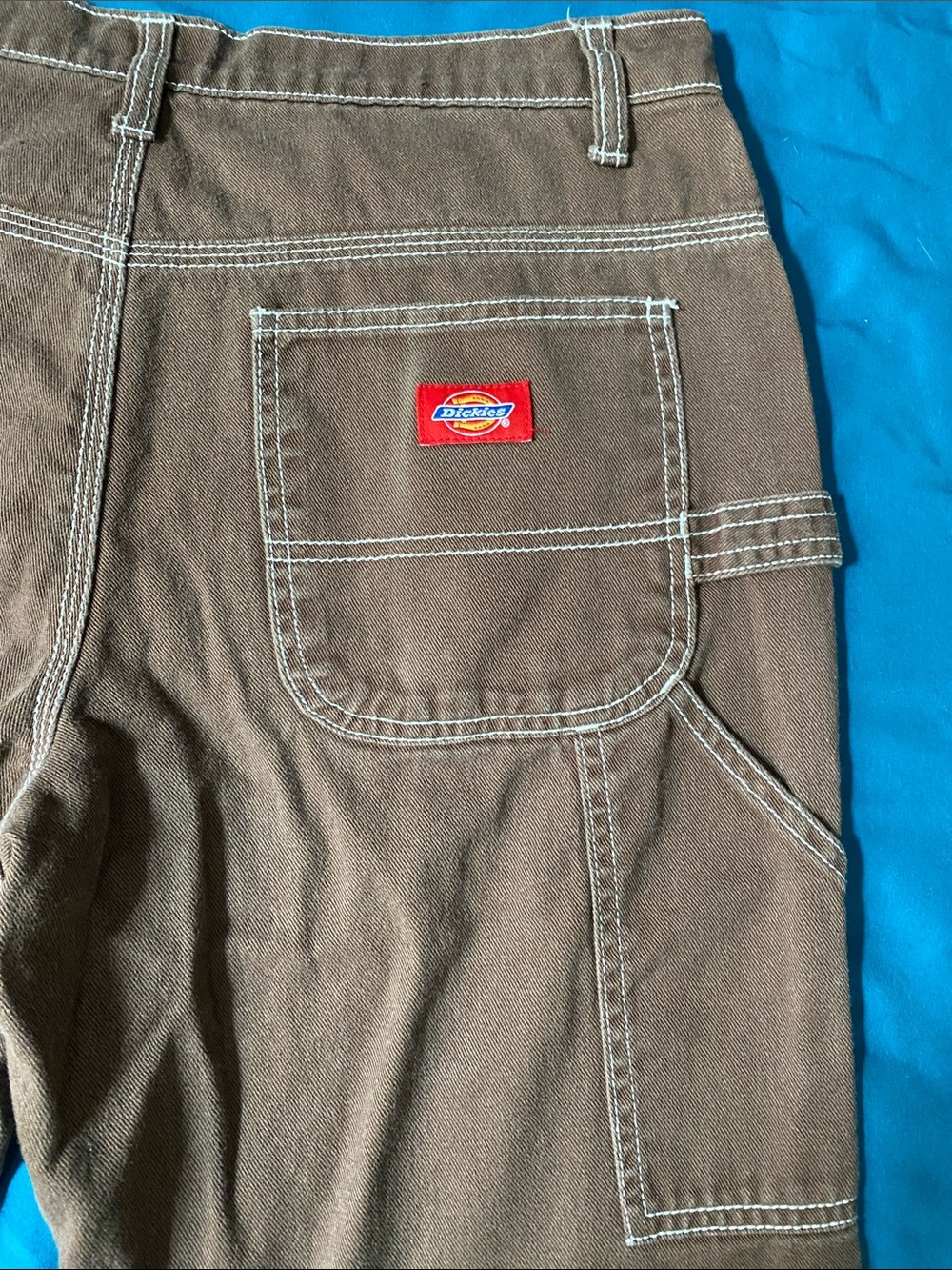Dickies Brown Loose Straight Contrast Stitch Cotton Twill Carpenter Pants - Picture 9 of 12